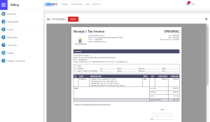 Billing -Receipt Tax Invoice